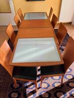 uitschuifbare eettafel met 8 stoelen, Huis en Inrichting, Tafels | Eettafels, Ophalen, 50 tot 100 cm, Vijf personen of meer, 150 tot 200 cm
