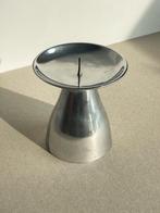 Vintage aluminium pijler kaarsenhouder, kandelaar, Huis en Inrichting, Woonaccessoires | Kandelaars en Kaarsen, Gebruikt, Ophalen of Verzenden