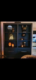 Vakkenkast Zwart, Huis en Inrichting, Kasten | Vitrinekasten, Ophalen, Gebruikt, 100 tot 150 cm, 200 cm of meer