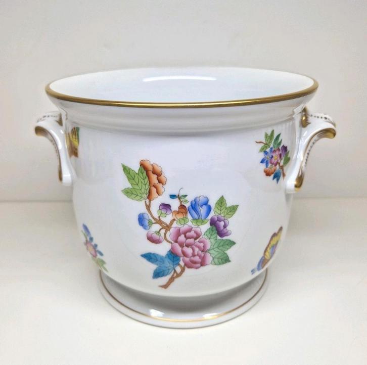 Herend Hongarije Queen Victoria VBO decor cachepot, no2., Antiek en Kunst, Antiek | Porselein, Ophalen of Verzenden