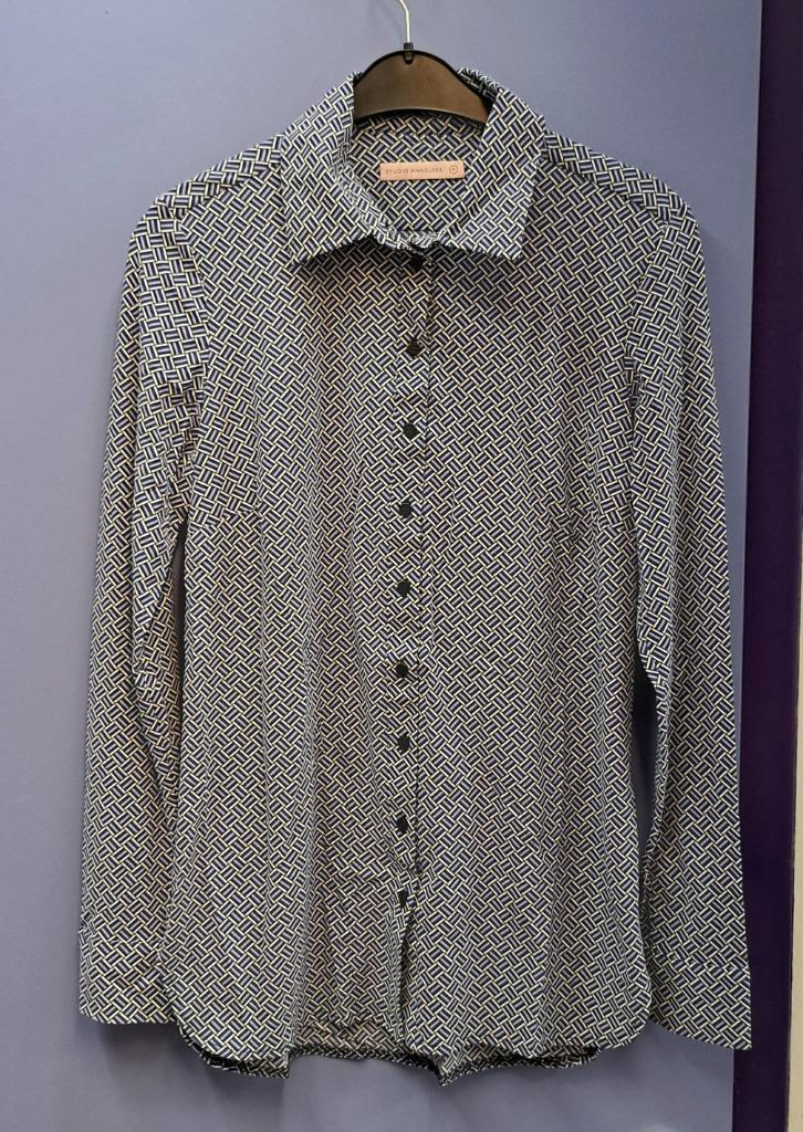 Studio Anneloes travelstof blouse blauwe print maat M 49989, Kleding | Dames, Blouses en Tunieken, Zo goed als nieuw, Maat 38/40 (M)