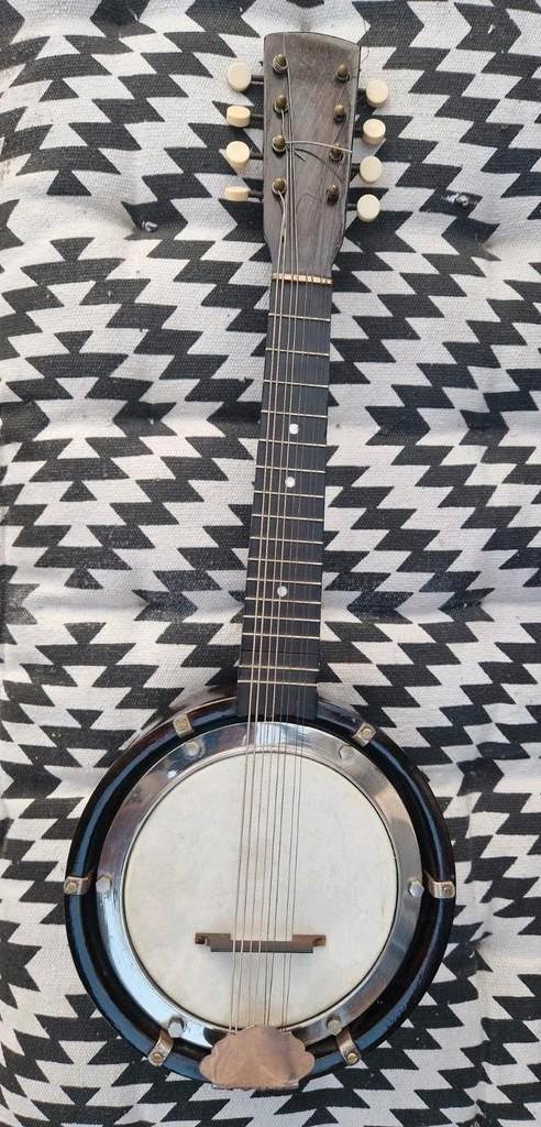 Vintage Mandoline Banjo - 8 Snaren, Muziek en Instrumenten, Snaarinstrumenten | Banjo's, Gebruikt, Mandolinebanjo, Ophalen of Verzenden