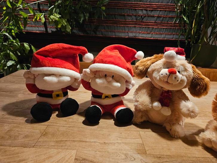 4x zingende kerst dieren poppen christmas ornamenten, Diversen, Kerst, Zo goed als nieuw, Ophalen of Verzenden