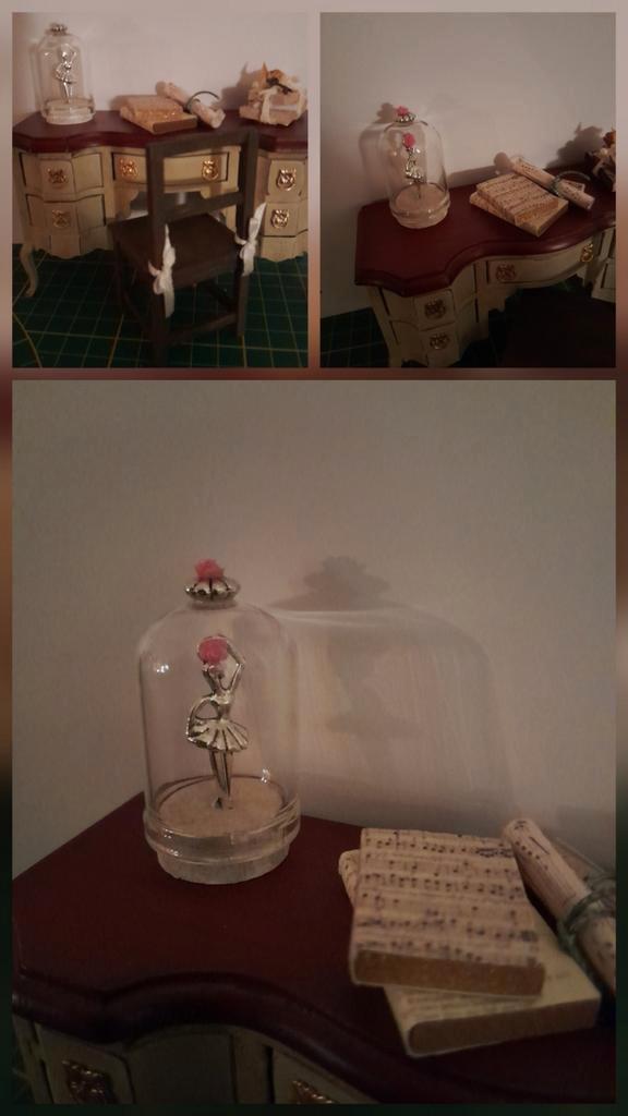 🩰 PPH 1.12 STOLPJE VAN ECHT GLAS MET BALLERINA BEELDJE 🩰, Verzamelen, Poppenhuizen en Toebehoren, Zo goed als nieuw, Poppenhuis