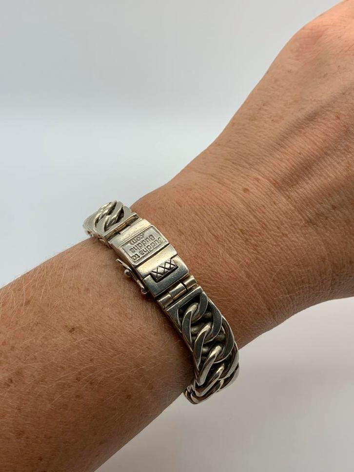 X852 Prachtige zilveren Buddha to Buddha armband Esther, Sieraden, Tassen en Uiterlijk, Armbanden, Zilver, Zilver, Ophalen of Verzenden