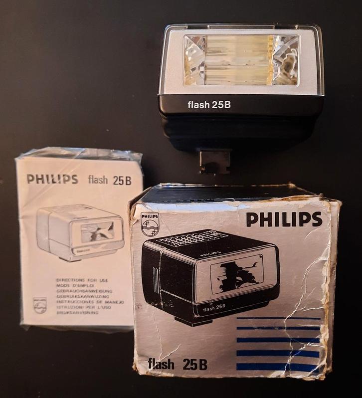 Philips Flitser 25B - compleet met doosje, Audio, Tv en Foto, Fotografie | Flitsers, Gebruikt, Overige merken, Ophalen of Verzenden