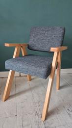 Vintage fauteuil houten frame  eetkamerstoel karwei yves, Huis en Inrichting, Stoelen, Ophalen, Hout, Gebruikt, Vintage
