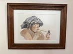 Origineel aquarel schilderij – ingelijst gesigneerd (38x49, Antiek en Kunst, Kunst | Schilderijen | Klassiek, Ophalen