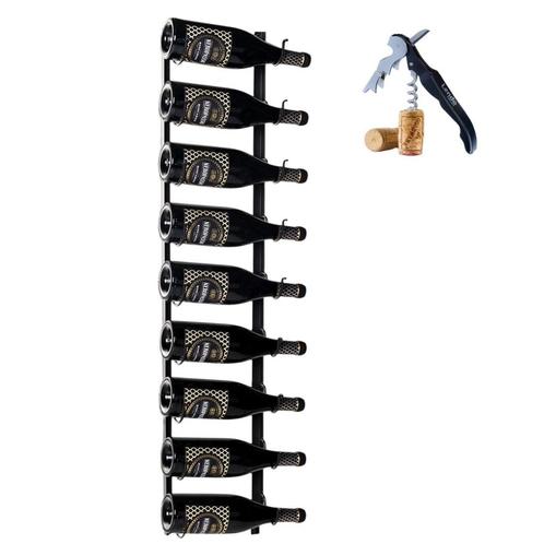 Wijnrek 9 flessen | Flessenrek | Staal | Wandmontage | Muur, Huis en Inrichting, Woonaccessoires | Wijnrekken, Nieuw, 75 cm of meer