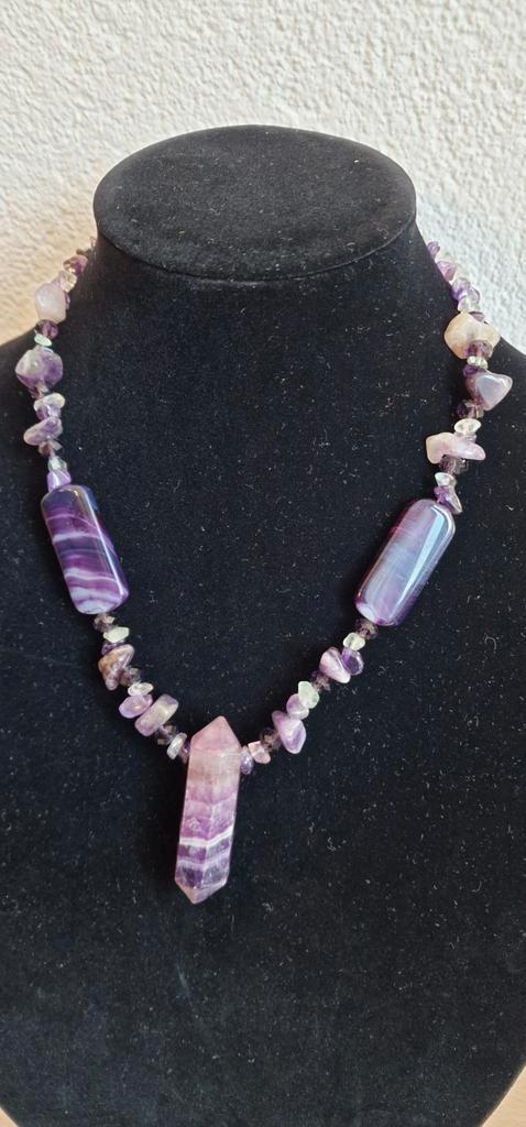 Amethist Ketting met Hanger, Sieraden, Tassen en Uiterlijk, Kettingen, Ophalen of Verzenden