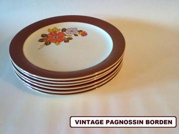 6 x retro vintage Pagnossin eetbord dinerbord servies bord beschikbaar voor biedingen
