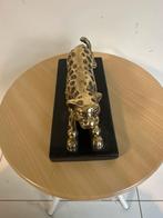 Bronzen luipaardbeeld op sokkel zgan, Ophalen of Verzenden, Zo goed als nieuw