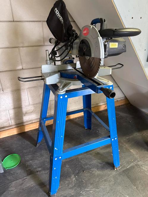 Powerplus Afkortzaag met Onderstel, Doe-het-zelf en Verbouw, Gereedschap | Zaagmachines, Gebruikt, Afkortzaag, 1200 watt of meer