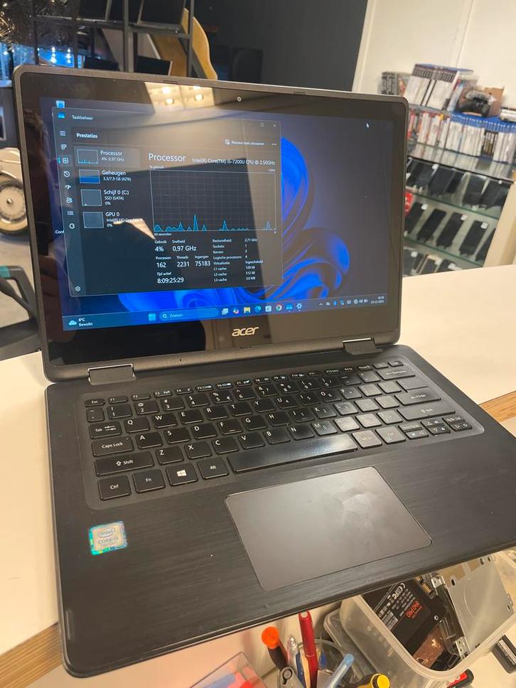 Acer spin SP513-51, Computers en Software, Windows Laptops, Gebruikt, 14 inch, SSD, 2 tot 3 Ghz, 8 GB, Qwerty, Met touchscreen