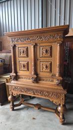 Antieke Hollands Kollomkast met Snijwerk, Ophalen of Verzenden