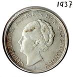 2½ Gulden - Wilhelmina 1937, Zilver, Ophalen of Verzenden, Koningin Wilhelmina, Losse munt