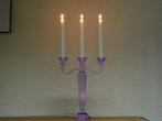 Kandelaar - Lila - 35 cm - Glas, Huis en Inrichting, Woonaccessoires | Kandelaars en Kaarsen, Overige materialen, Overige kleuren