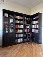 Houten Boekenkast Massief Grenenhout Zwart, Huis en Inrichting, Kasten | Boekenkasten, Ophalen, Gebruikt, 200 cm of meer, 200 cm of meer