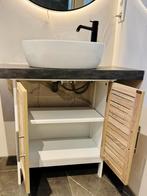 Wastafelmeubel met spiegel en verlichting, Huis en Inrichting, Badkamer | Badkamermeubels, Gebruikt, Minder dan 100 cm, Wastafelkast