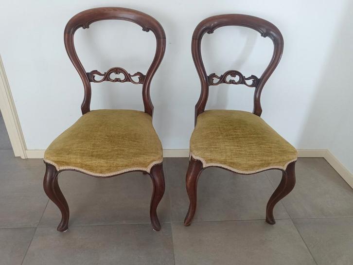 Set van twee antieke biedemeier stoelen, Antiek en Kunst, Antiek | Meubels | Stoelen en Banken, Ophalen