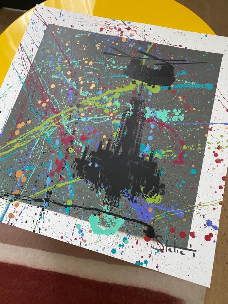 Unieke zeefdruk van street artist duo Static - 1/1, Antiek en Kunst, Kunst | Litho's en Zeefdrukken, Ophalen