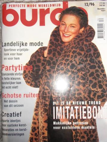 Burda december 1996 mode voor haar en hem, imitatiebont beschikbaar voor biedingen