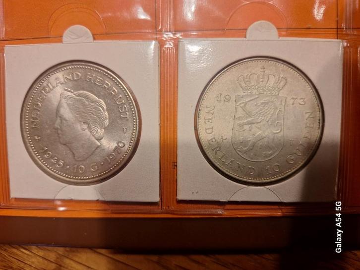 Te koop de zilveren tientjes, rijksdaalders en guldens, Postzegels en Munten, Munten | Nederland, 10 gulden, Koningin Juliana