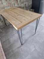 Stoere steigerhouten eettafel, Stoer, Verzenden, 75 cm of meer, Zo goed als nieuw