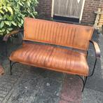 Leder bankje hal keuken kantoor, Huis en Inrichting, Banken | Sofa's en Chaises Longues, Ophalen, Gebruikt, Minder dan 75 cm, Tweepersoons