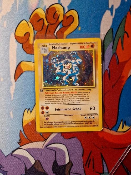 Machamp Swirl 8/102 NL Base Set 1999 Wotc, Hobby en Vrije tijd, Verzamelkaartspellen | Pokémon, Zo goed als nieuw, Losse kaart