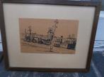 Jan Zeger Vink (Scheen ) Teken Maaskade R.da met Wittehuis, Minder dan 50 cm, Gebruikt, Oorspronkelijke maker, Ophalen of Verzenden