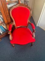 Vintage Barok Stoel met Rode Bekleding, Ophalen of Verzenden