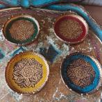 set van 4 brocante Florentijnse onderzetters, 10 cm, Ophalen of Verzenden