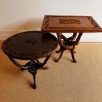 Afrikaans houtsnijwerk tafel vintage, Ophalen of Verzenden
