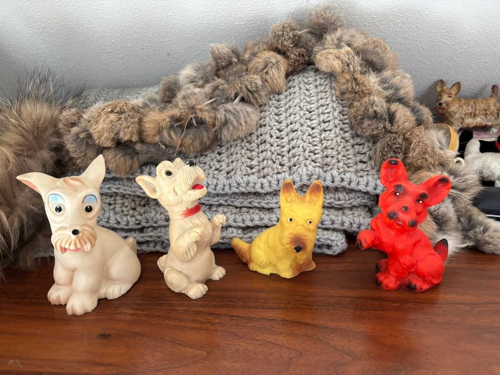 Oude schotse terrier piepbeesten, Antiek en Kunst, Antiek | Speelgoed, Ophalen of Verzenden