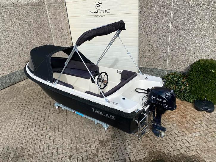 Prachtige Twins 475 sloep incl 15 pk bj 2021, Watersport en Boten, Sloepen, Zo goed als nieuw, 10 tot 30 pk, 3 tot 6 meter, Buitenboordmotor