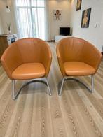 2x Artifort Megan. Cognac Leer, Huis en Inrichting, Fauteuils, Minder dan 50 cm, Minder dan 75 cm, Leer, Ophalen of Verzenden