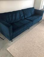 Bank - velvet blauw - 260cm, Huis en Inrichting, Slaapkamer | Slaapbanken, Blauw, Overige maten, Zo goed als nieuw, Ophalen