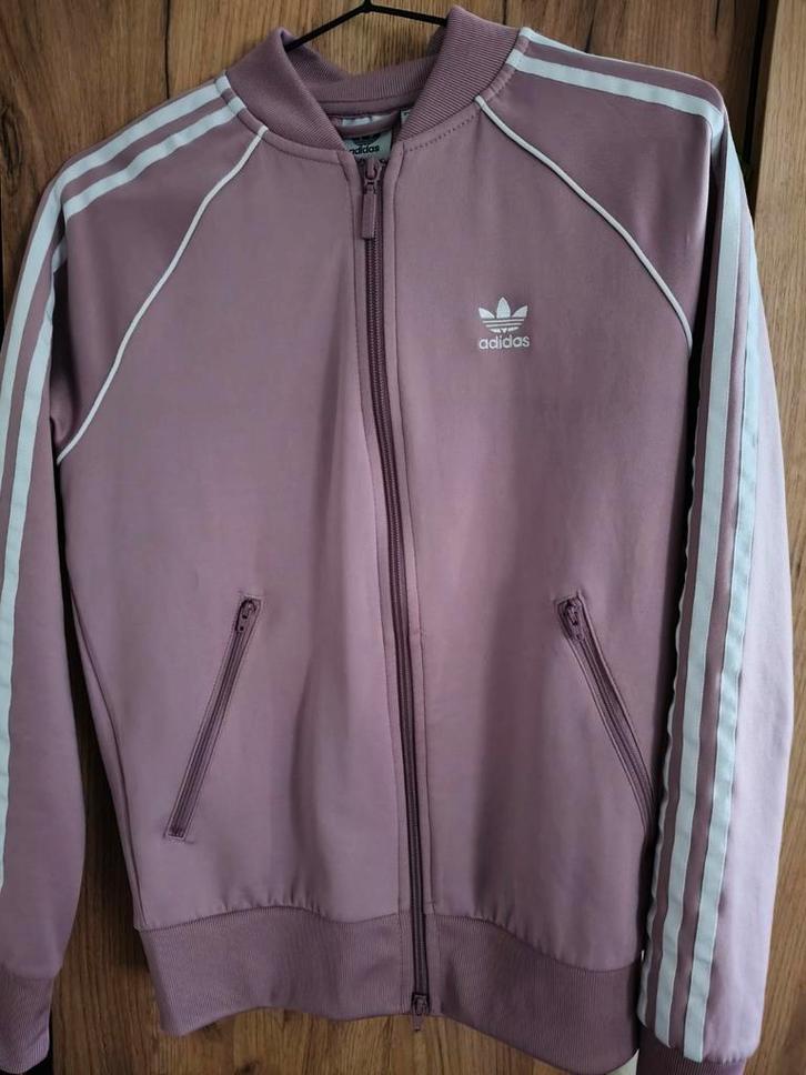 Adidas Trainingsjack - Lichtroze - Maat L, Kleding | Dames, Truien en Vesten, Zo goed als nieuw, Maat 42/44 (L), Roze, Ophalen of Verzenden