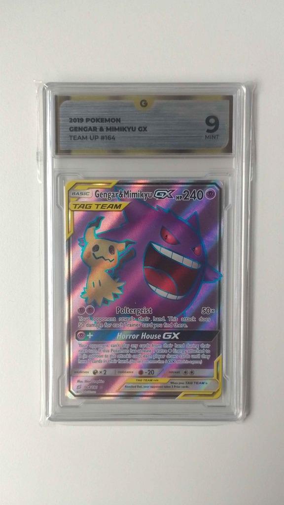 Grade 9 Gengar&Mimikyu GX FULL ART | teu164, Hobby en Vrije tijd, Verzamelkaartspellen | Pokémon, Nieuw, Losse kaart, Foil, Ophalen of Verzenden