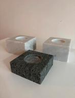 Set 3x marmer kaarshouders marble candle holder vintage, Overige materialen, Wit, Ophalen of Verzenden, Zo goed als nieuw