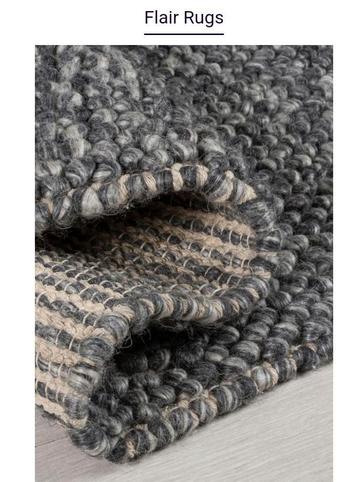 Fair Rugs wol vloerkleed nieuw in plastic Dark Grey 160x230 beschikbaar voor biedingen