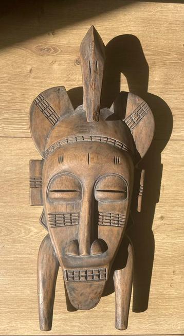 Prachtig Masker Afrika hout met kraanvogel Senufo Ivoorkust beschikbaar voor biedingen