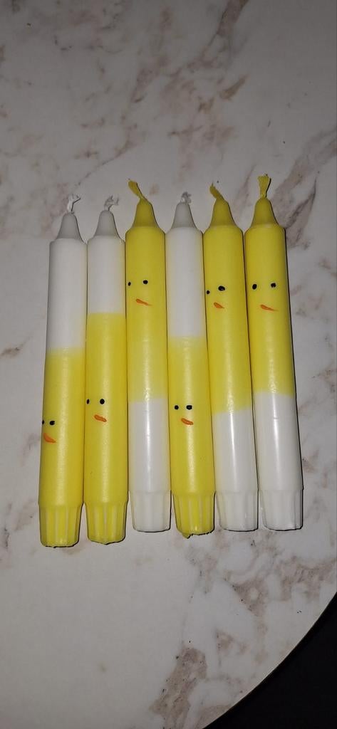 Handgemaakte Dip Dye dinerkaarsen Pasen, Overige materialen, Overige kleuren, Nieuw, Ophalen of Verzenden