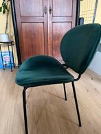 4 Groene velvet stoelen met zwarte poten, Ophalen, Overige kleuren, Zo goed als nieuw, Vier