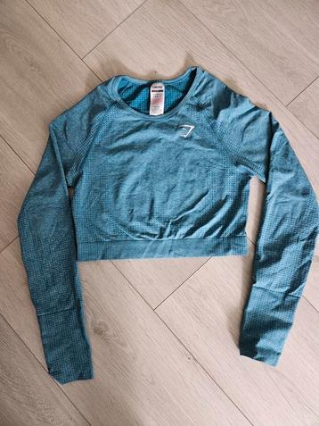 Croptop sporttop gymshark maat L  blauw  beschikbaar voor biedingen