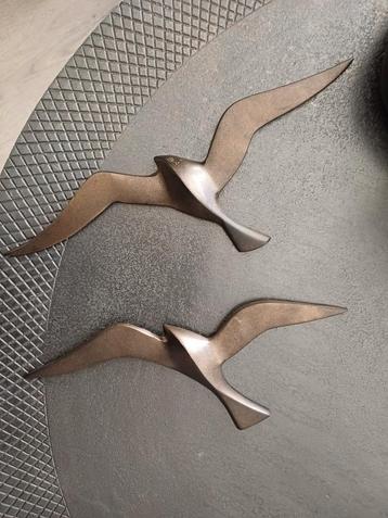 2 Retro Koperen Vogels Wanddecoratie beschikbaar voor biedingen