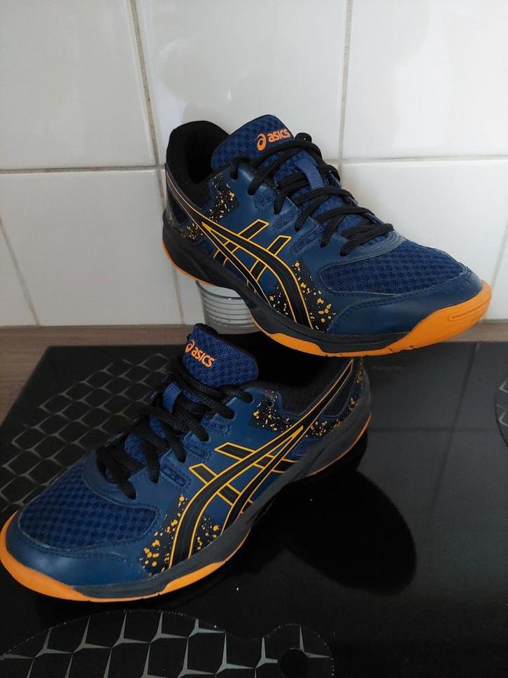 Sportschoenen Asics 38.5 blauw +oranje accenten 1wk gedragen, Kleding | Dames, Schoenen, Zo goed als nieuw, Sportschoenen, Blauw