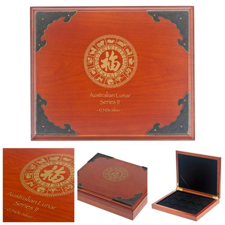 Lunar 2 muntenbox voor 1 oz zilveren muntjes, Postzegels en Munten, Edelmetalen en Baren, Zilver, Verzenden