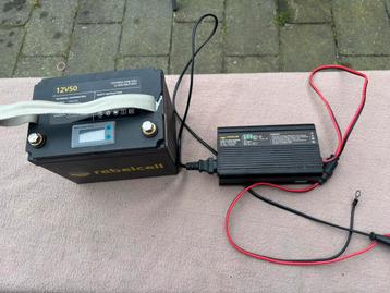 Rebelcell 12v 50amp li-ion accu met lader beschikbaar voor biedingen